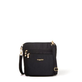 Baggallini Women's Modern Pocket Crossbody, Black W/Gold Hardware