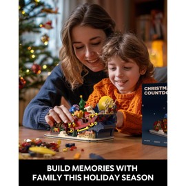 Nifeliz Christmas Countdown Building Set for Adults and Family, Christmas Decoration to Build Together, Holiday Collectible Gift for Home Décor and Office Décor (1022PCS, NF10295)