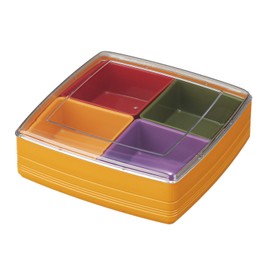 イノマタ化学 オードブル容器 彩り御膳 一段 約22×22cm