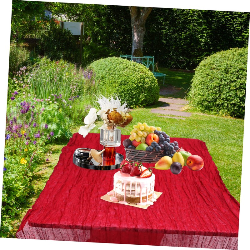 Mobestech 2pcs Boho Gauze Table Runner Romantic Decorative Table Cloth