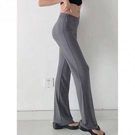 Women's Blogger Style Sexy Low-Waist Yoga Fitness Straight Pants M/Ash Blue 5ea