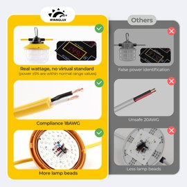 HYANGLUX 100FT 150W Ultra-Bright 21000 lumens Linkable Construction String Lights: Industrial Outdoor/Indoor Temporary Hanging Led Work Light for Attic Jobsite Garage Shop Lighting