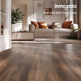 Peel and Stick Floor Tile Vinyl Plank Flooring Sample Set of 5 Packs, INMOZATA Self Adhesive Waterproof Vinyl Flooring Wood Grain Look Floor Tile for Bedroom, Living Room, Kitchen, RV (Sample)