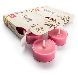 Apples & Cinnamon Premium Tealight Candles Multi Pack - Highly Scented with Essential & Natural Oils - 12 Dark Red Tea Lights - Beautiful Candlelight - Made in The USA - Bakery & Food Collection