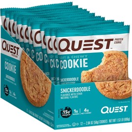 Quest Snickerdoodle Protein Cookies, Low Carb, Gluten Free, 12 Count