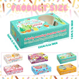 Thyle 36 Pcs Teacher Appreciation Cookie Boxes with Window Bakery Treat Boxes Ribbons Thank You Teacher Candy Gift Boxes for Teacher Appreciation Week Back to School Classroom Party Favor Supplies