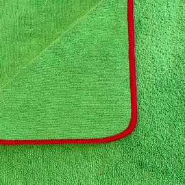 Detailer's Preference Dual Pile 400 GSM Microfiber Towels with Red Trim, All-Purpose Terry Weave Cleaning Cloths for Auto, Home, Boat, Scratch-Free & Reusable, 16x24 Inches, 12-Pack