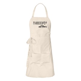 huuraa Apron Pastor with Heart Unisex Apron with Motif for the Greatest People Gift Idea for Friends and Family, natural