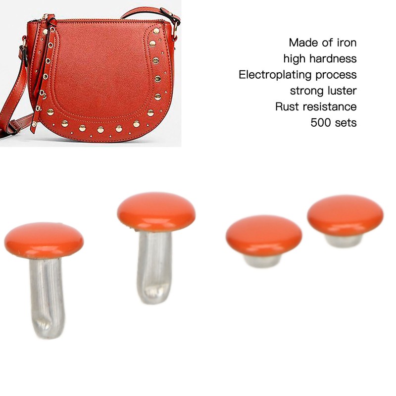 500 Sets Metal Studs Rivets 6x8mm Iron High Hardness Strong