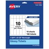 Avery Printable Rectangle Tickets, 1-3/4" x 5-1/2", Glossy White Cardstock,