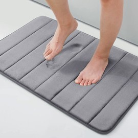 Homaxy Memory Foam Bathroom Rug Absorbent Non-Slip Bath Mat Washable Bath Mat