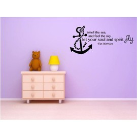 Van Morrison Music Quote - Vinyl Wall Decal - Smell The Sea, and Feel The Sky Let Your Soul and Spirit Fly | Room Decor/Sticker