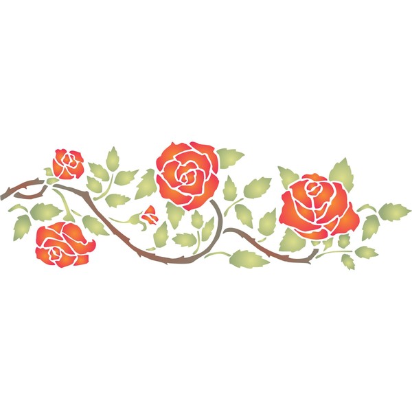 Rose Border Stencil, 14.5 x 4.5 inch - Classic Border