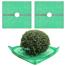 BREENHILL 2 Pack Landscape Tarp for Trimming,Garden Tree Pruning Waterproof Tarp,Four Corners Has Corner Buckles Can Stand Up Fasten Around Trees and Shrubs,78.7"X78.7" Pruning Tarp with 12 inch Hole