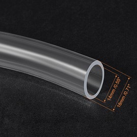 sourcing map PVC Clear Vinyl Tubing, 14mm(9/16-inch) ID 18mm OD 6.6ft Plastic Pipe Air Water Hose