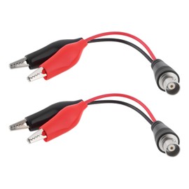 YINETTECH 2pcs BNC Female to Alligator Clip Test Leads 30VAC/60VDC 5A BNC Test Cable for Multimeter Video Surveillance, 170mm
