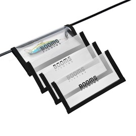 Booms Fishing LW1 Fishing Lure Wraps, Durable Clear PVC Lure Hook Covers, See Lures Easily, Saltwater Bait Protector, Fishing Hook Organizer Rod Hook Keeper, Medium Size 7.1" x 3.9", 4 Packs