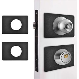 Matte Black Door Knob Reinforcement Plate 2 PCS – Stainless Steel Heavy Duty Backplate for Door Handle, Lever & Deadbolt Repair | Fixing Cover Filler Repair Kit for Lock Hole Reinforcement
