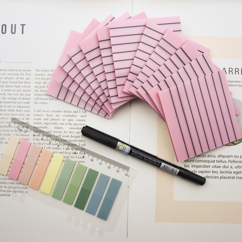 YOUDEFUL 800Pcs Transparent Sticky Notes, Pink Clear Sticky Notes with