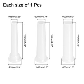 MECCANIXITY Meat Grinder PE Stuffing Tube 15mm 20mm 23mm Diameter 122 x 75mm Funnel Connector for Meat Grinder, Stand Mixer, 1 Set