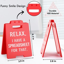 Funny Office Decor for Women Men Boss Office Desk Decorations Sign Christmas Coworker Team Employee Gifts Relax Office Gifts for Accountant Colleague Data Analyst Office Cubicle Desk Decor Red Sign