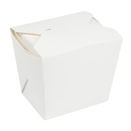 Restaurantware Bio Tek 8 Ounce Noodle Take Out Boxes 25 Disposable Food To Go Boxes - Tab-Lock Stackable White Paper Take Home Boxes Greaseproof For Restaurants Catering And Parties