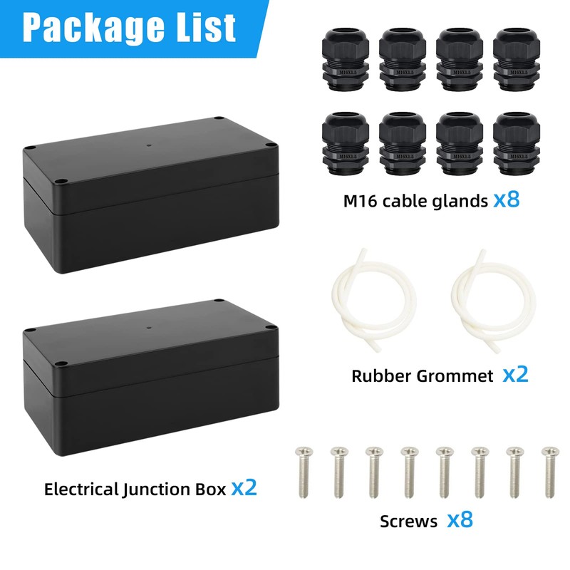 QLOUNI Pack of 2 Surface-Mounted Junction Box IP65 Waterproof 158