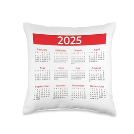 2025 Calendar Design for Planners Teachers Offices Months Throw Pillow