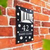 Custom Signs Solar Illuminated Modern Anthracite House Number Sign 24cm