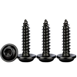 Drenky Self-Tapping Screws Black, Pack of 50 M4 x 12 mm Tapping Screws Stainless Steel with Washer Torx Wood Screws Black Stainless Steel Rustproof A2 V2A Torx Screws Full Thread