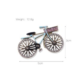 ARFUKA Brooch Rhinestone Bicycle Brooch Pins Pin for Clothes Bags Jackets Birthday Christmas Gifts for Men and Women, Metal