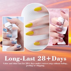 CHARMNAIL 21 Pcs 8ml Semi-Permanent Nail Polish, UV LED Gel with Base Coat and Glossy & Matt Top Coat, Professional Gel Polish Kit