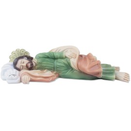 Religious proposals Statue St. Joseph dormant in Resin. 20 cm long. Hand painted.