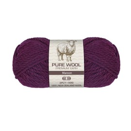 Yatsal 3-Ply Pure Wool 50 g, Maroon