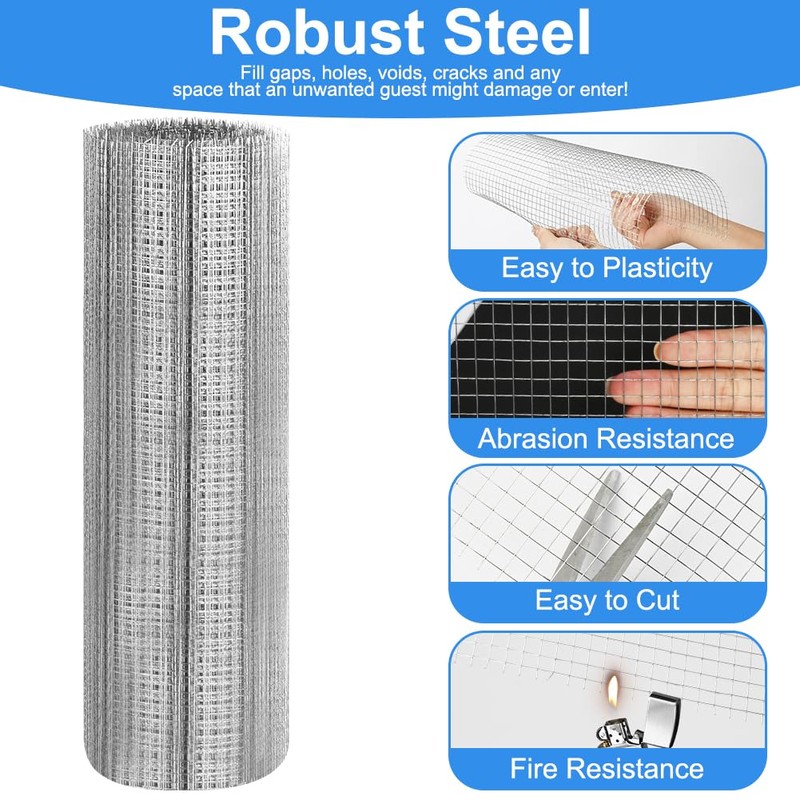 AMFUN 300mm*3m Rodent Mesh,Welded Metal Mesh Hot Dip Galvanised,for Vegetables