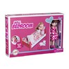 Playkidiz Mini Doll Bedroom Playset: Pretend jouer Brunet Mini Doll