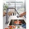 FORIOUS Kitchen Faucets Pull Down Sprayer Stainless Steel, Single Handle