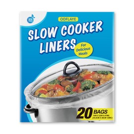 Slow Cooker Liners and Cooking Bags Extra Large Size Fits 6-10QT Pot, 14"x 22", BPA Free, Suitable for Oval & Round Pot (20 Liners)