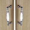 JuxYes Pack of 2 Crystal Cabinet Handles Pulls, Chrome Silver