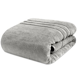 Towelogy Extra Large Bath Towels for Adults 90x140cm 100% Egyptian Cotton Zero Twist Absorbent & Super Soft Hotel Quality | Ecofriendly Oeko-Tex Certified (Silver, 1)
