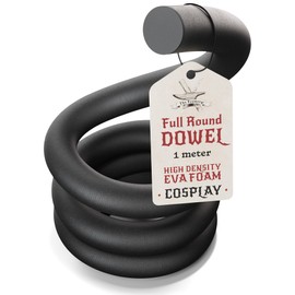 The Foamory High Density EVA Foam Dowel/Bevel - 1 Meter Cosplay Craft Material - Multiple Shapes - Multiple Diameters 5-40mm - Black (Single Pack - 20mm Diameter - Full Round Dowel)