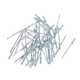 RATCHROLL 50 Pcs Open End Large Flange Blind Rivets 2.4mm Grip Diameter 8mm Grip Length 4.8mm Flange Diameter Silver Tone Iron