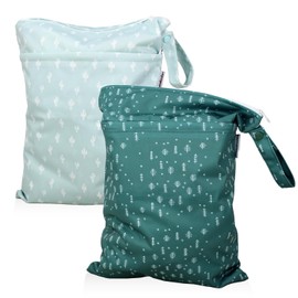 Mama Koala - Bolsas impermeables para artículos de bebé, pañales de tela, trajes de baño, viajes, ropa de gimnasio, playa, piezas de bomba, artículos de aseo, dos bolsillos con cierre, paquete de 2