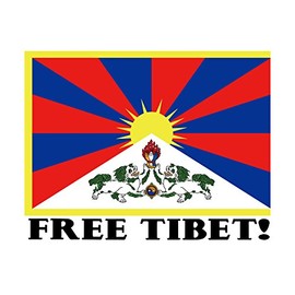 EvolveFISH Free Tibet Bumper Sticker - [5" x 4" ]