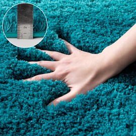 MIULEE Bath Mat Non Slip Absorbent Bathroom Soft luxurious Shower Small Mat Doormat Inside Rugs Kitchen Rugs Carpet Mat Washable for Bathroom Bedroom Kitchen Entrance 50x80 cm Blue Green