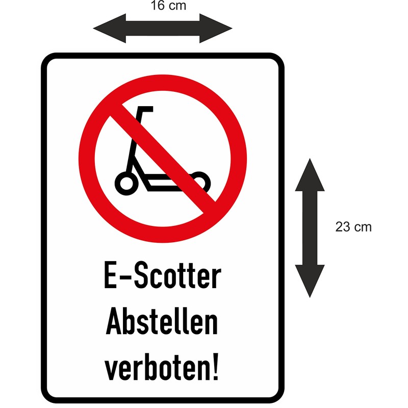 Daged T-157 E-Scooter Abstellen verboten Sticker 23 x 16 cm