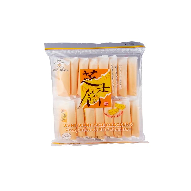 Want Want Rice Crackers, Cheese Flavor, 3.8 Ounce