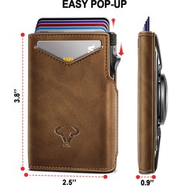 BULLIANT BULLIANT Men Airtag Wallet,Slim Front Pocket Wallet Money Clip for Men Gift 3.8"x2.7",Pop-up Access