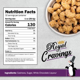 Premium White Chocolate Cashews – 2lb Resealable Bags – Gourmet Nuts with a Smooth, Creamy White Chocolate Coating – Fresh, Handcrafted & Small-Batch – Perfect Sweet Snack or Gift – By Royal Craving