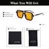 LJCZKA Retro 70s Square Flat Pilot Sunglasses for Women Men